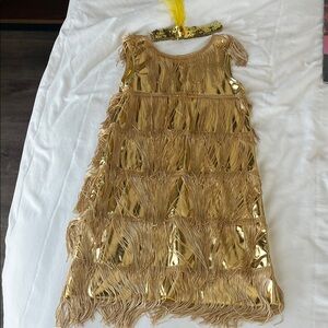 Girls, gold flapper, two-piece costume size 8 to 10 Halloween costume